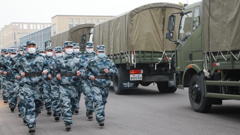 Un equipo de soldados militares en China. Xinhua - Only For Use In Spain