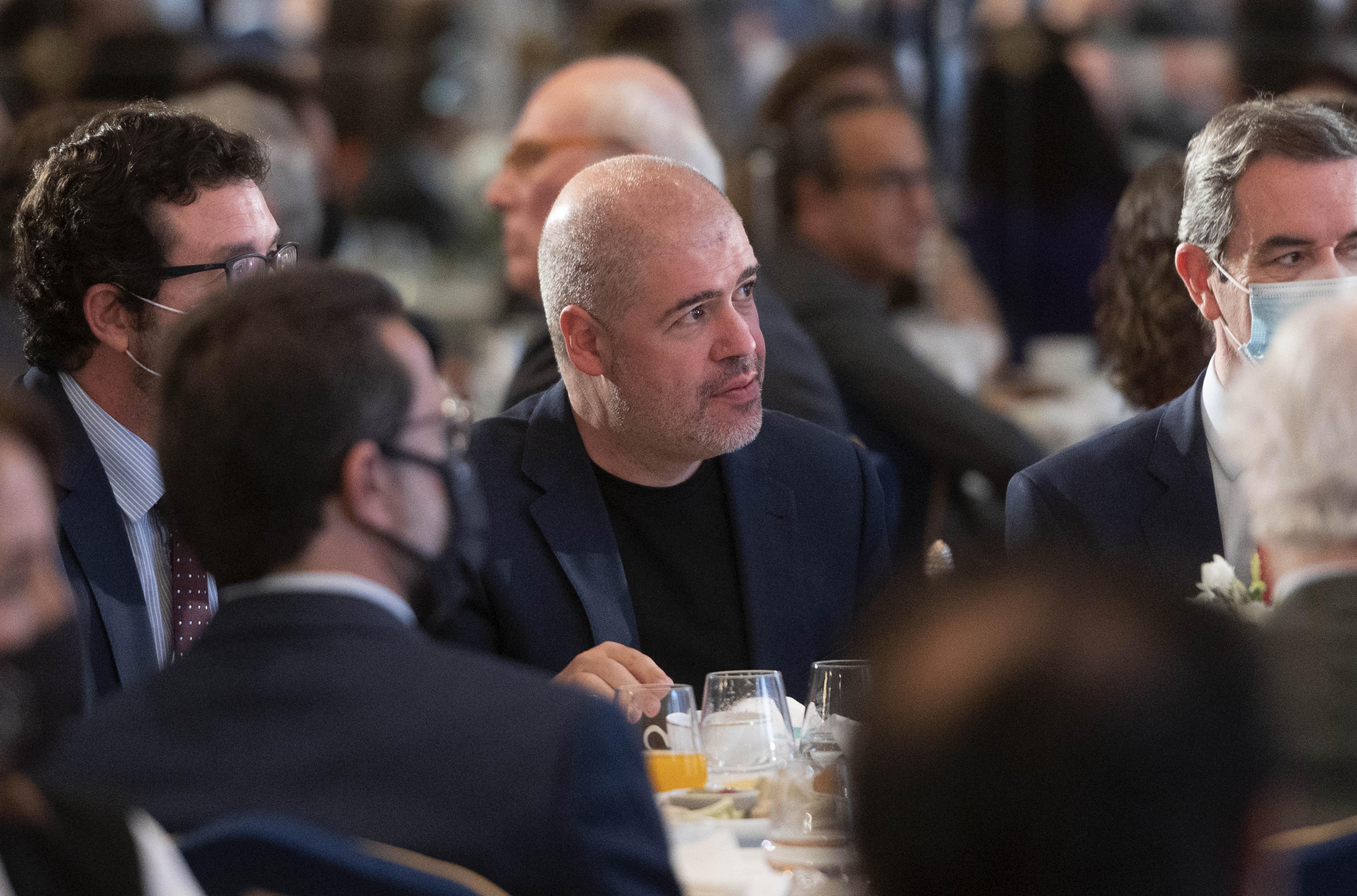 El secretario general de CCOO, Unai Sordo, en un desayuno de Nueva Economía Forum,