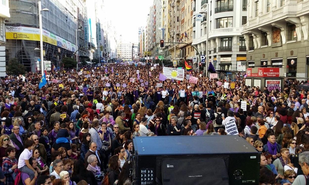 Manifestación contra la violencia machista el 7N de 2015 en Madrid. EP