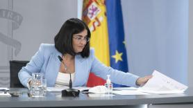 La ministra de Sanidad, Carolina Darias, en una comparecencia tras la reunión del Consejo de Ministros, a 8 de noviembre de 2021. Fuente: Europa Press.