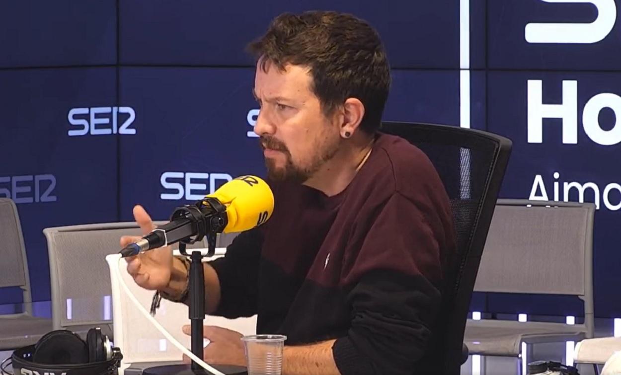 Pablo Iglesias, durante su intervención en Ágora de Hora25. Cadena Ser