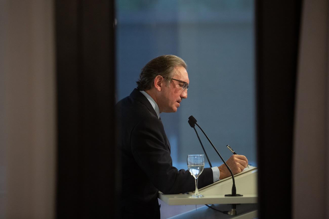 El conseller de Economía, Jaume Girò, durante la presentación de los presupuestos 2022