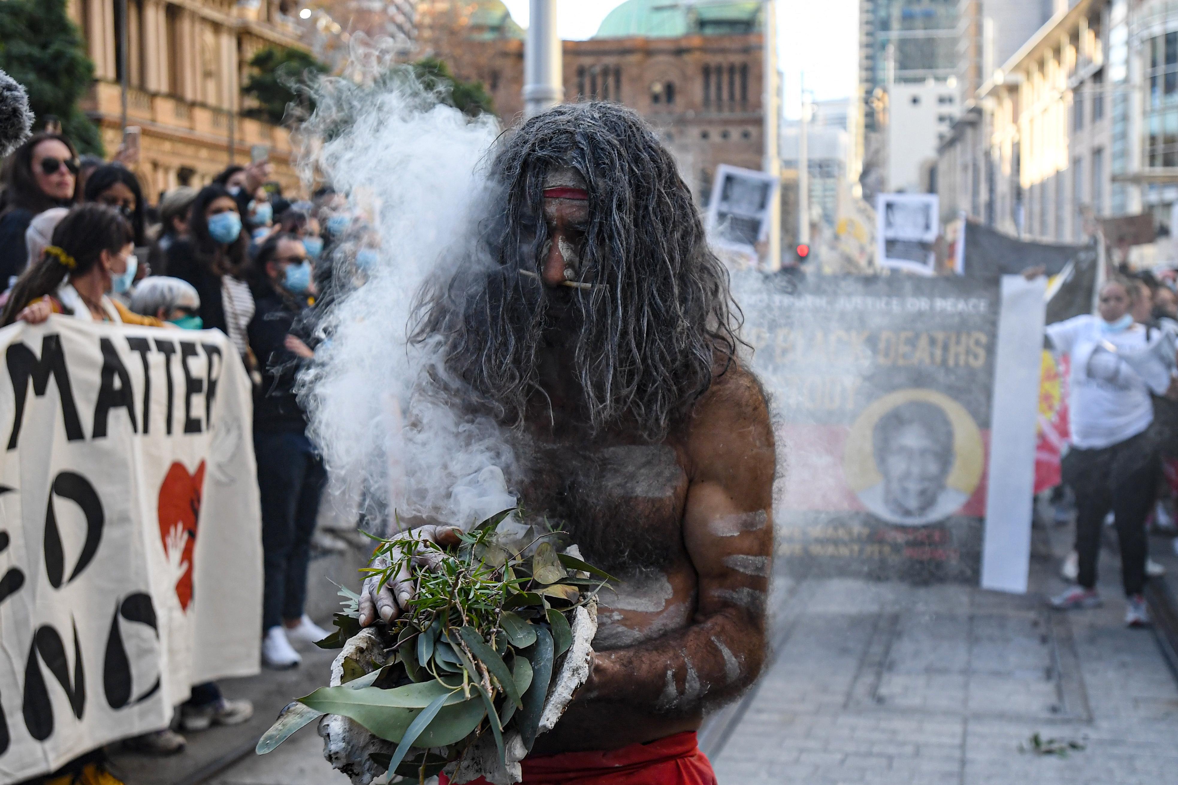 Protestas de aborígenes en Australia a raíz del Black Lives Matters. 