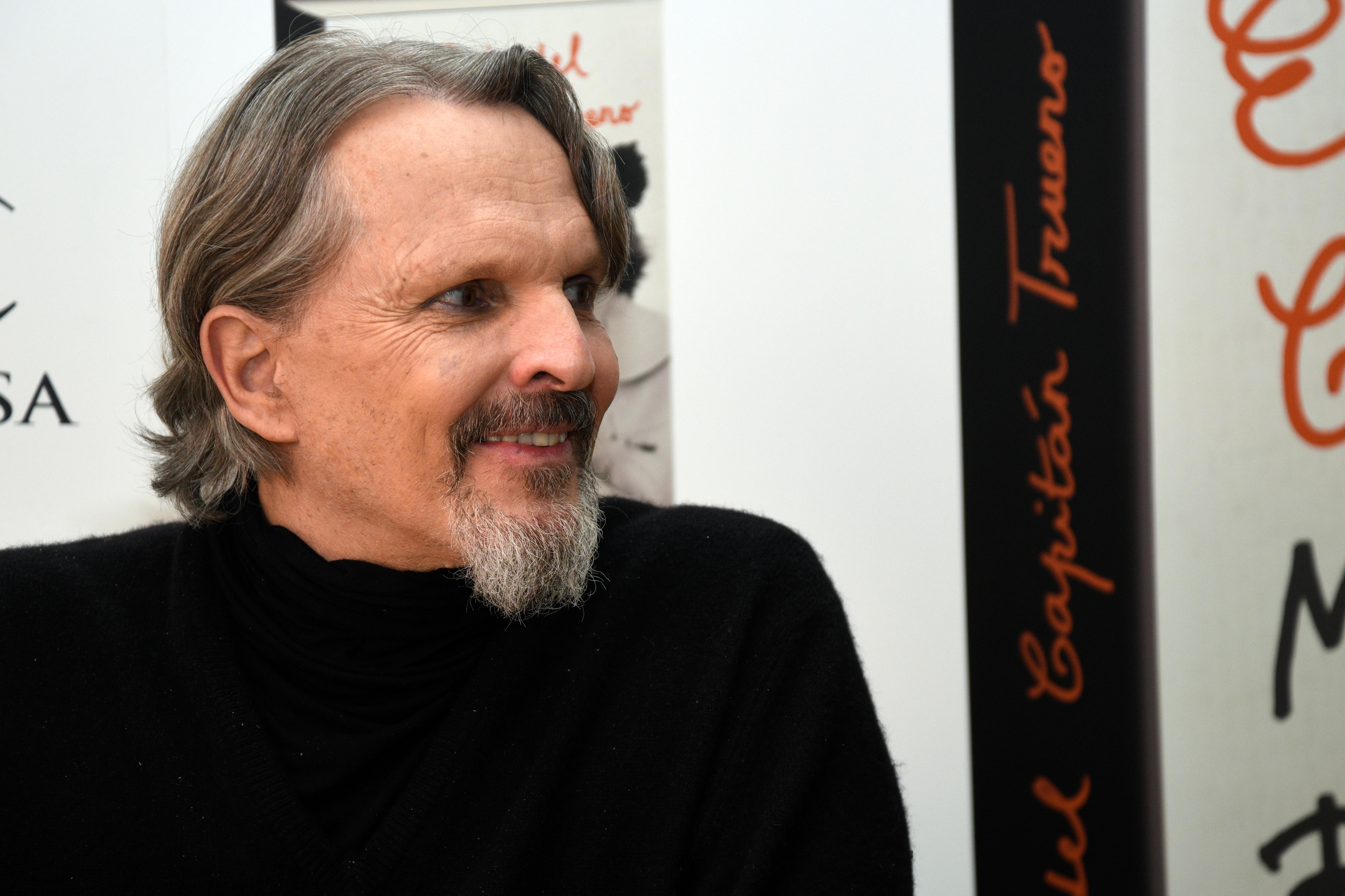 Miguel Bosé en la presentación de su libro 'El hijo del Capitán Trueno'