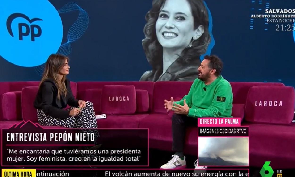 Pepón Nieto con Nuria Roca, en La Sexta