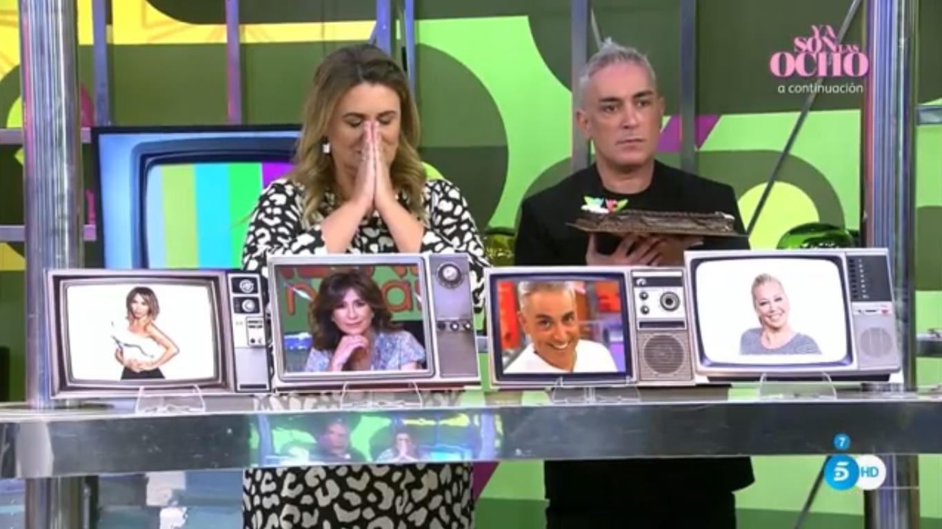 Carlota Corredera rompe a llorar por la llamada de una espectadora. Telecinco.