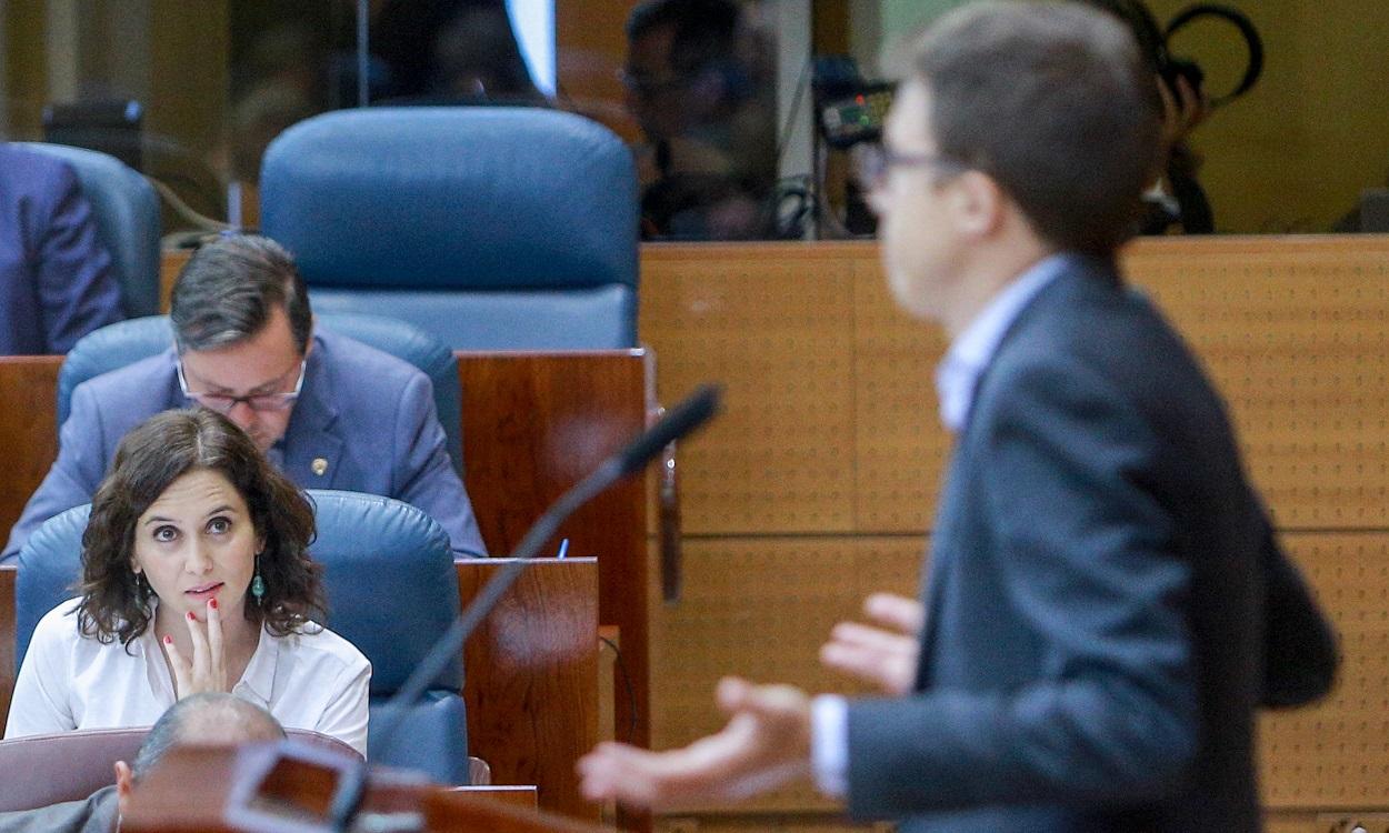 Foto de archivo de Íñigo Errejón durante el pleno de investidura de Ayuso en 2019. EP