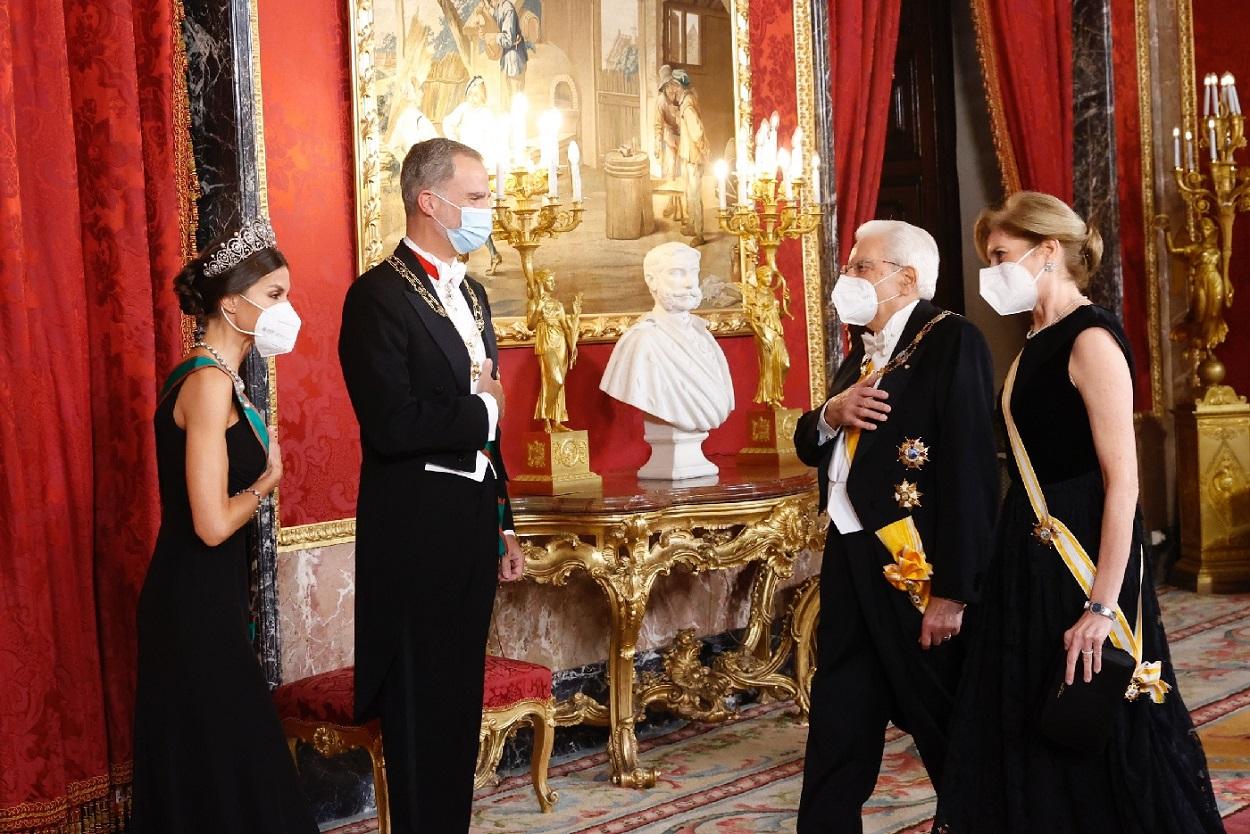 Letizia durante la visita oficial del presidente de Italia. EP