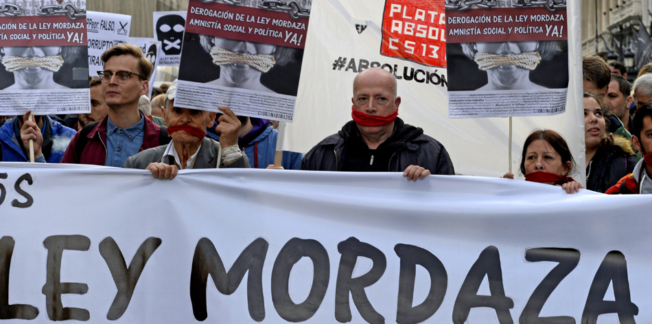 Protesta por la Ley Mordaza del Partido Popular