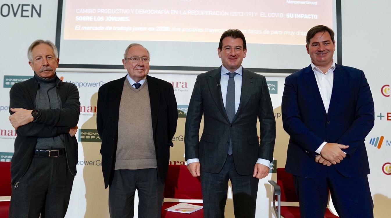 Foto de familia en la presentación del “Índice ManpowerGroup. Cambio productivo y demografía en la recuperación y Covid. Su impacto sobre los jóvenes”