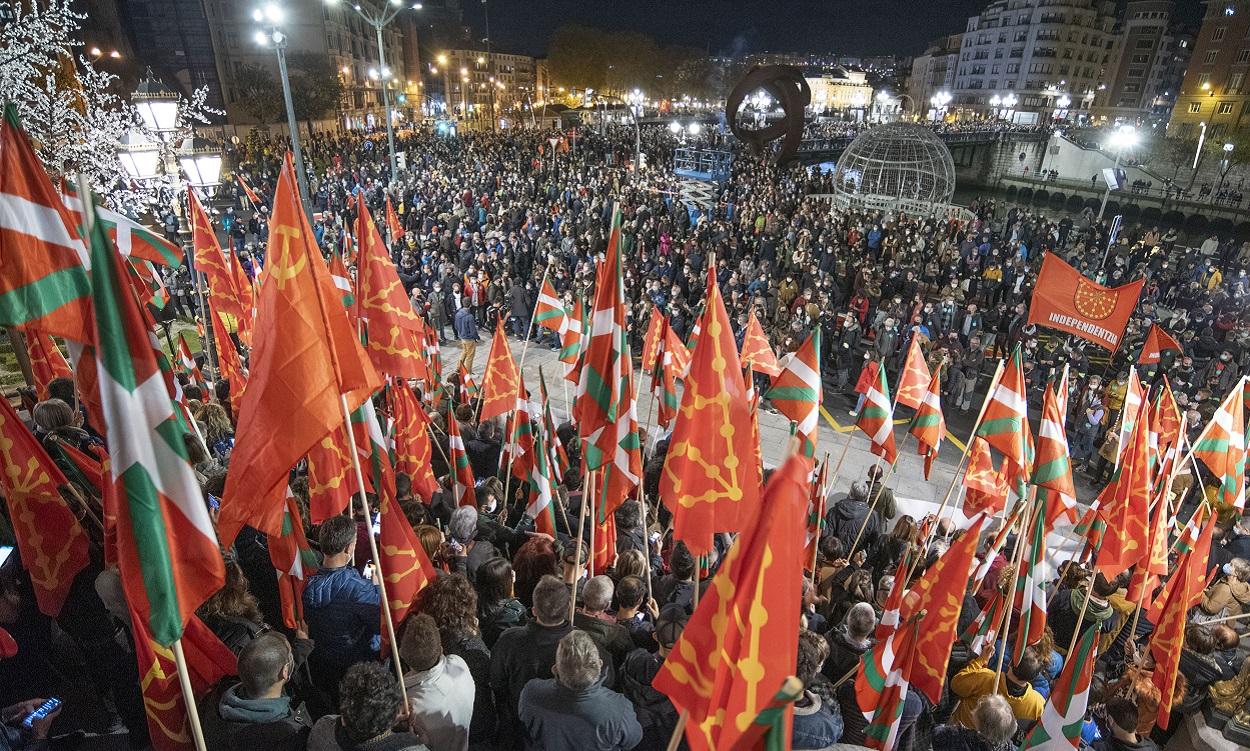 Manifestación en Bilbao impulsada por EH Bildu a favor de la independencia del País Vasco. EP