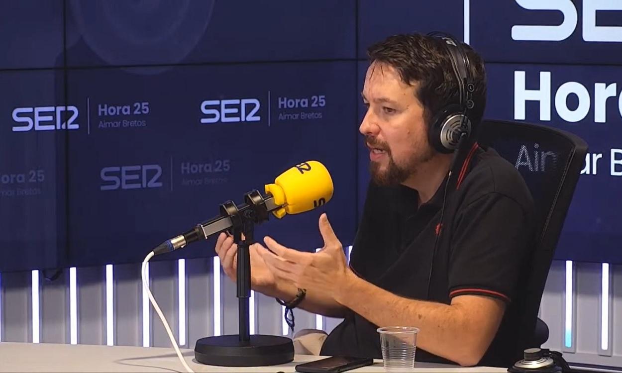 El exvicepresidente segundo del Gobierno, Pablo Iglesias, en la Cadena SER