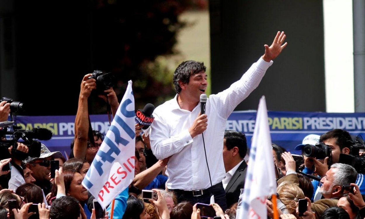 Franco Parisi, candidato a las elecciones presidenciales chilenas, durante un mitin. Facebook Partido de la Gente Chile. 