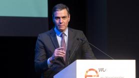 El presidente del Gobierno, Pedro Sánchez, interviene en el Congreso Anual de Multinacionales por marca España, en la Sala de Columnas del Círculo de Bellas Artes. Europa Press