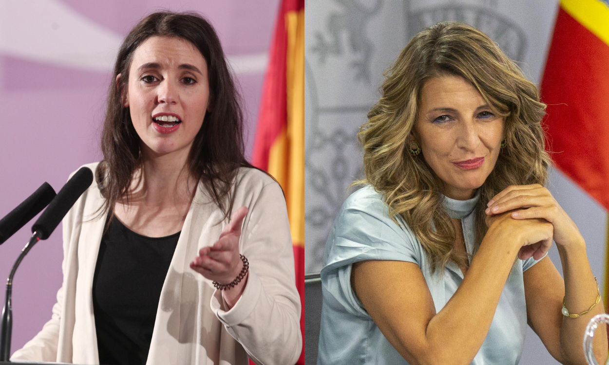 Fotomontaje con imágenes de Irene Montero y Yolanda Díaz