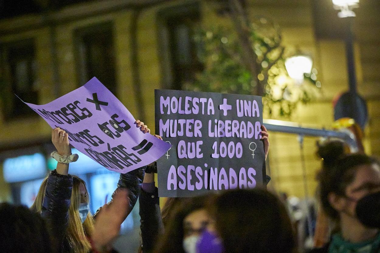 Imagen de una manifestación contra la violencia machista.