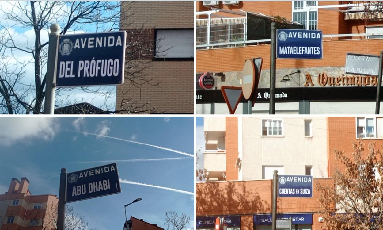 Las nuevas placas colocadas en la avenida de Juan Carlos I en Alcalá de Henares