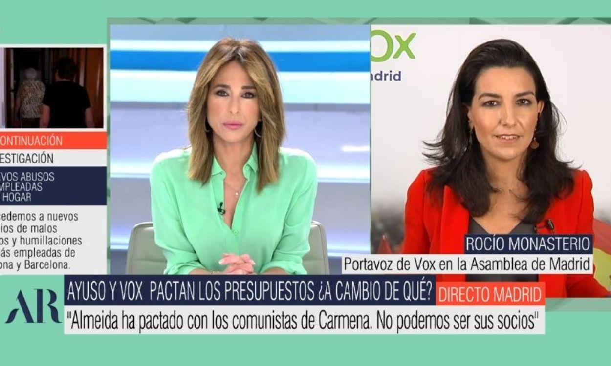 Ana Terradillos para los pies a Monasterio tras llamar madre y médica a Mónica García. TeleCinco. 