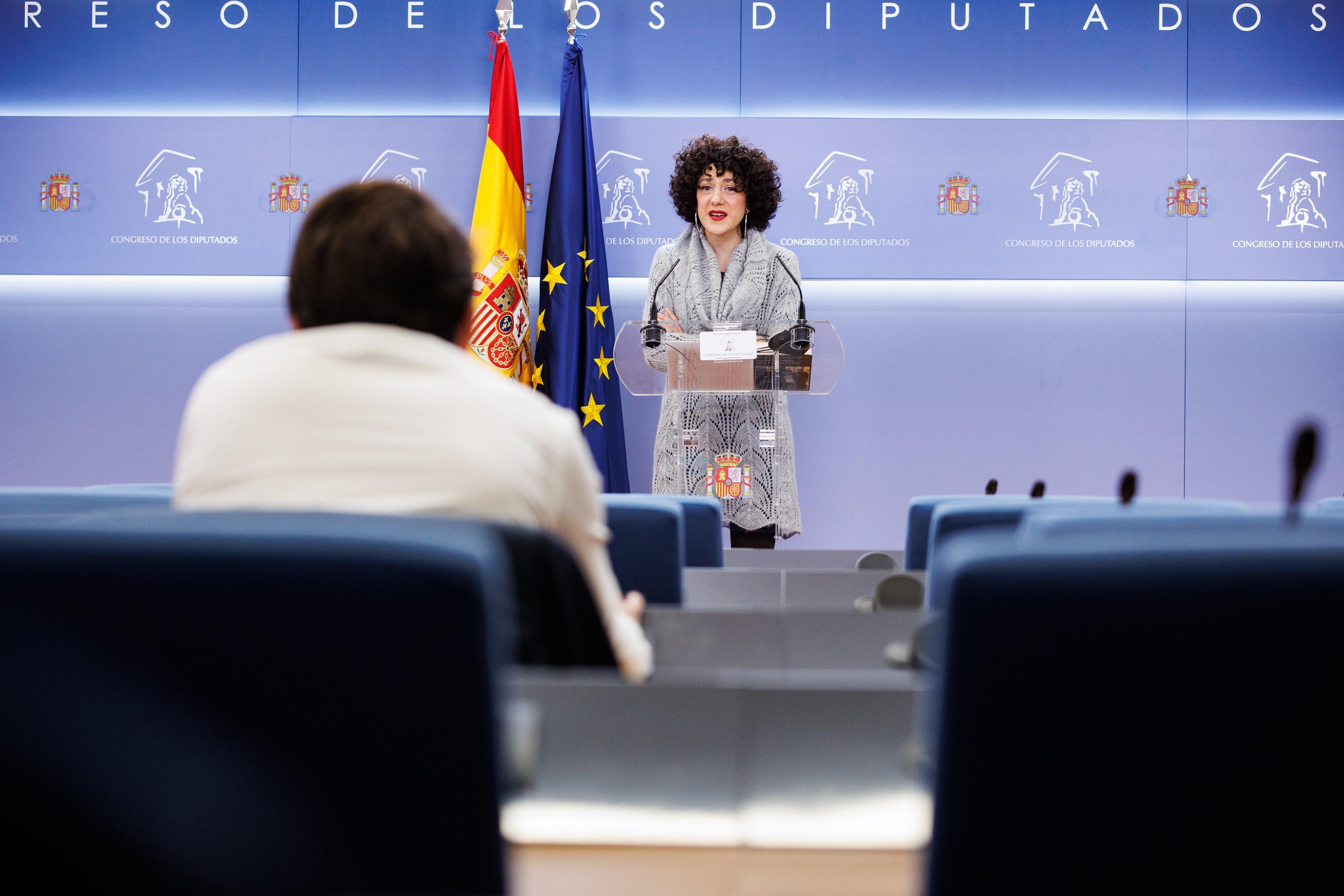 La diputada de Unidas Podemos y portavoz de En Comú Podem en el Congreso, Aina Vidal, ante la enésima provocación de Javier Negre.