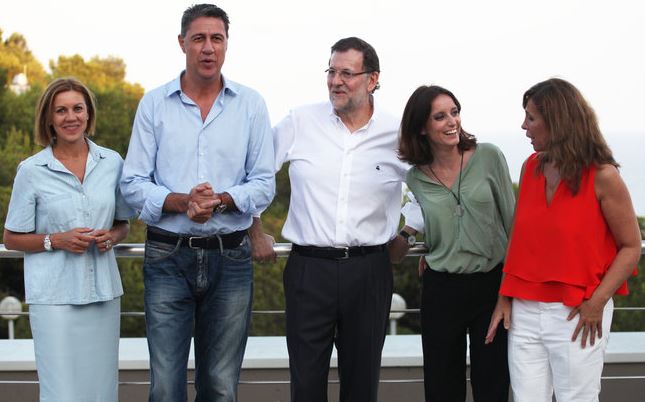 Albiol y Sánchez Camacho, entre los dos potenciales clietnes de la Púnica... en la foto en el momento en el que Rajoy y Cospedal apoyaron al primero como cabeza de cartel del PP en Cataluña.