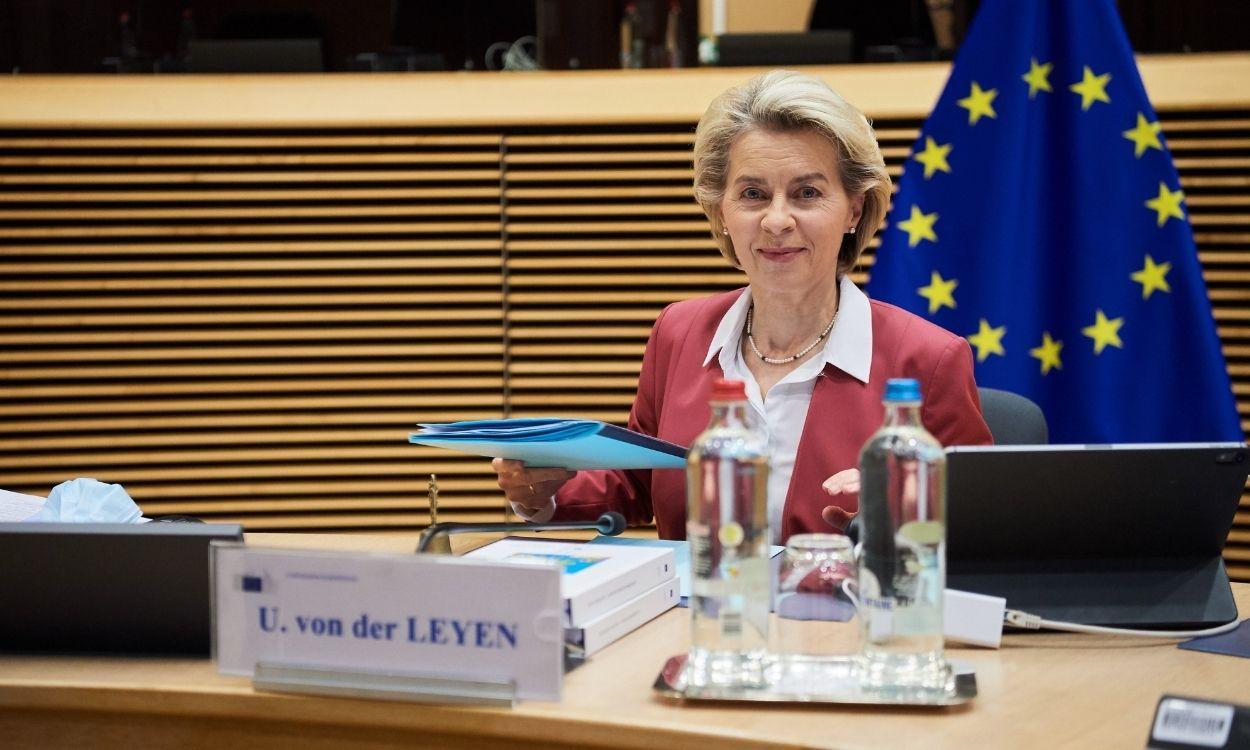 Ursula Von der Leyen en la reunión de la Comisión Europea en Bruselas. EP