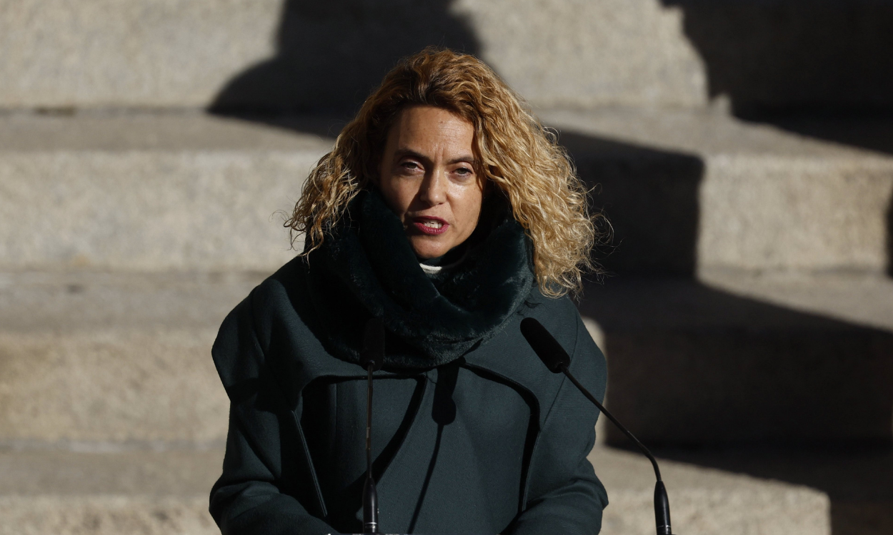 La presidenta del Congreso, Meritxell Batet, ofrece el discurso del acto institucional por el Día de la Constitución en el Congreso de los Diputados, a 6 de diciembre de 2021, en Madrid (España). 