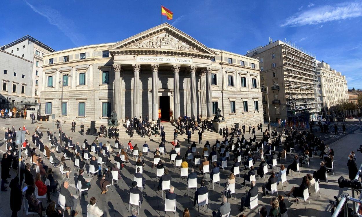 Vista general del acto institucional por el Día de la Constitución en el Congreso de los Diputados, a 6 de diciembre de 2021, en Madrid (España)