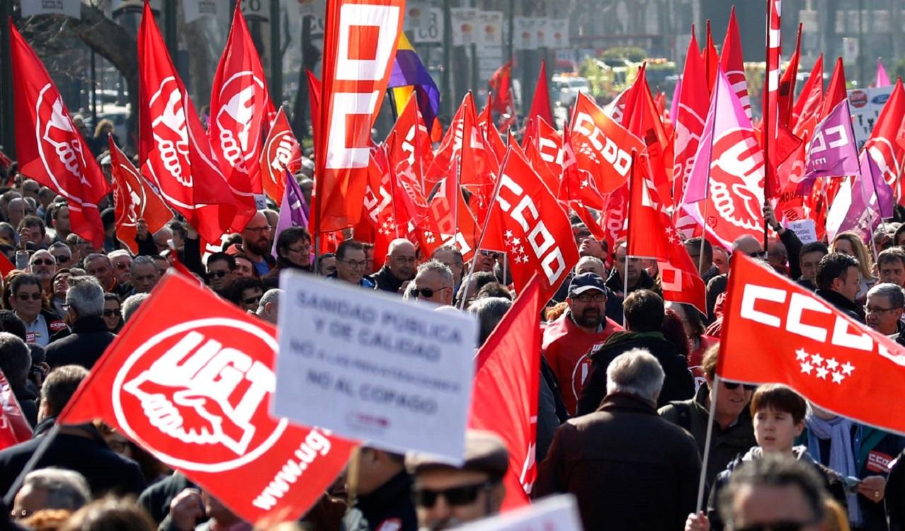 Manifestación de UGT y CCOO