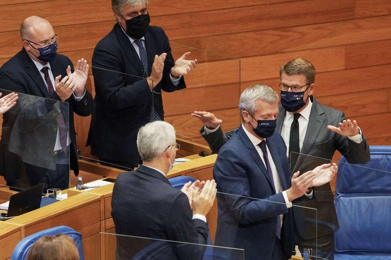 Feijóo durante una intervención pasada en el Parlamento de Galicia (Foto: Europa Press).