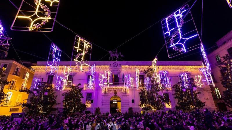 Alumbrado navideño de la ciudad de Granada. EP