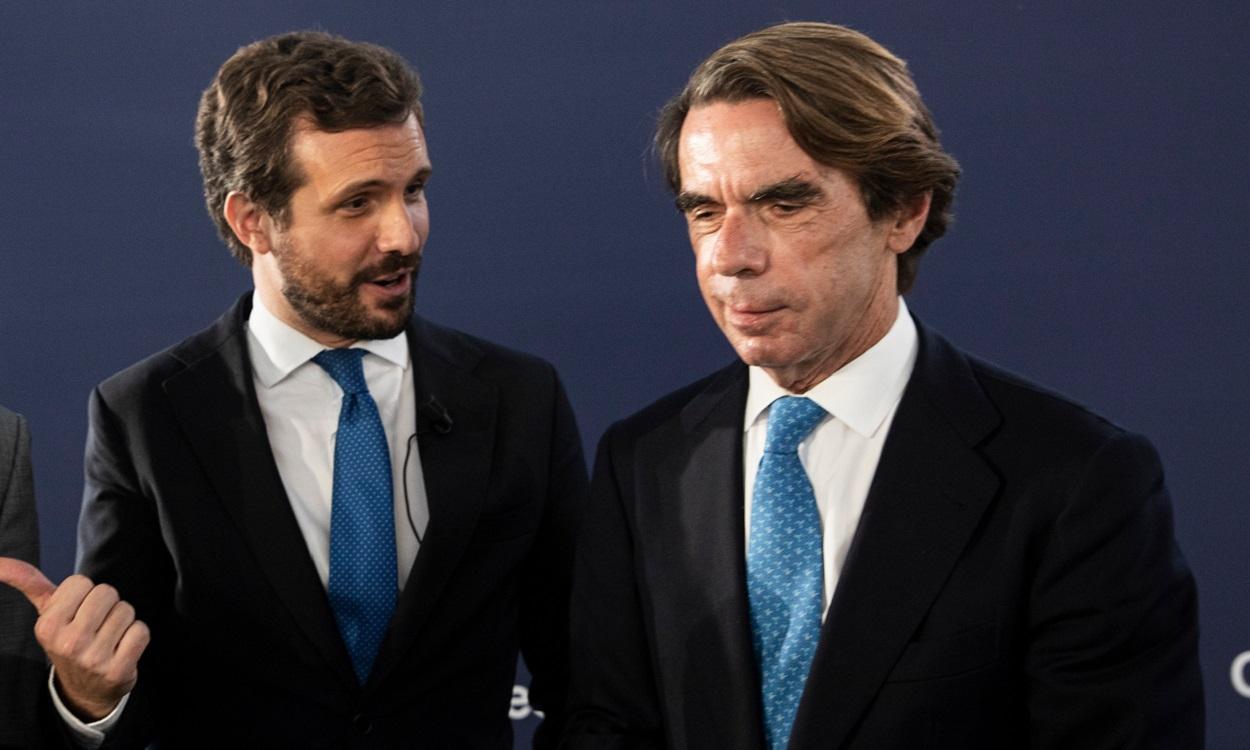El líder del PP, Pablo Casado, y el expresidente del Gobierno Jose María Aznar. EP