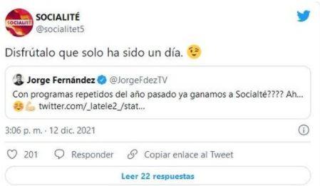 Tuit de Socialité a Jorge Fernández