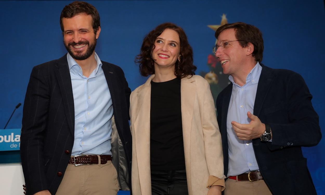 Foto de archivo de la comida de navidad del PP de Madrid con Pablo Casado en diciembre de 2019. EP