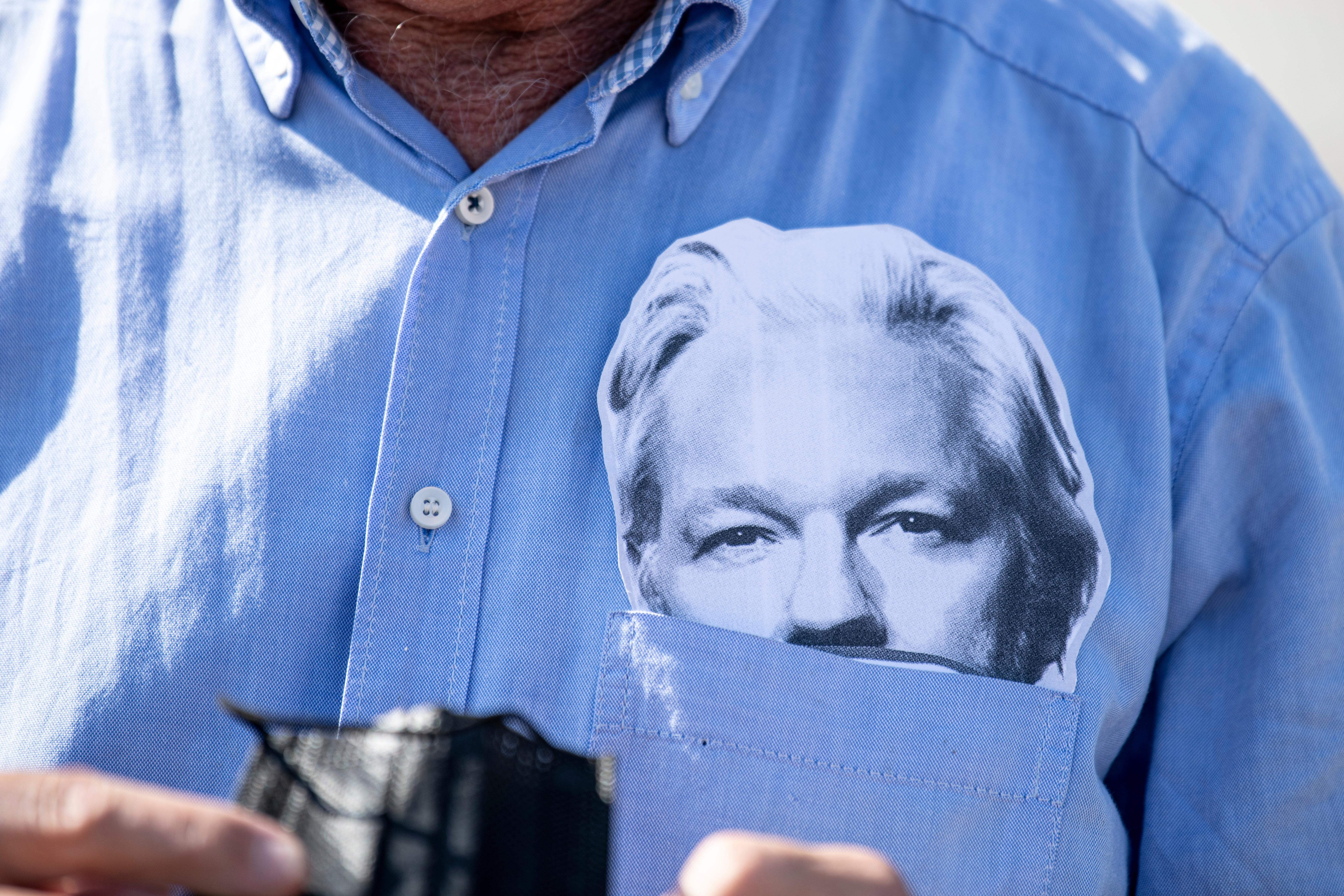 Una protesta a favor de la libertad de Julian Assange