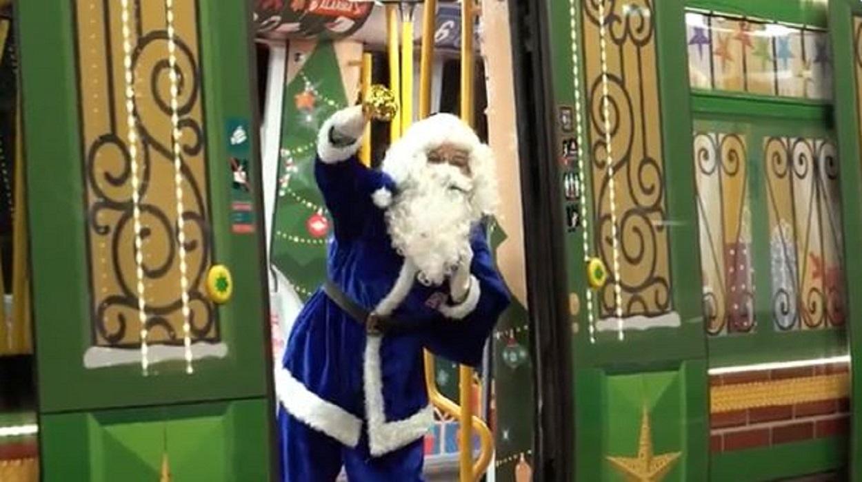 Papá Noel en el Metro de Madrid