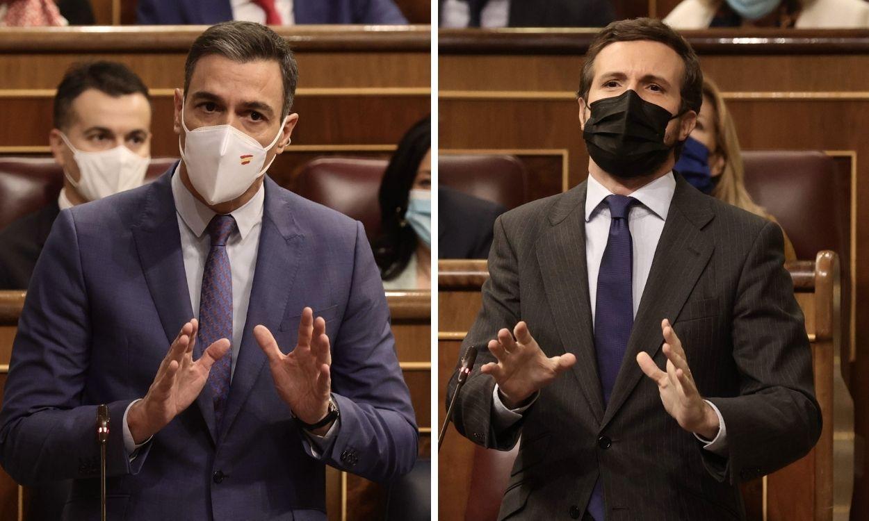 Fotomontaje con imágenes de Pedro Sánchez y Pablo Casado