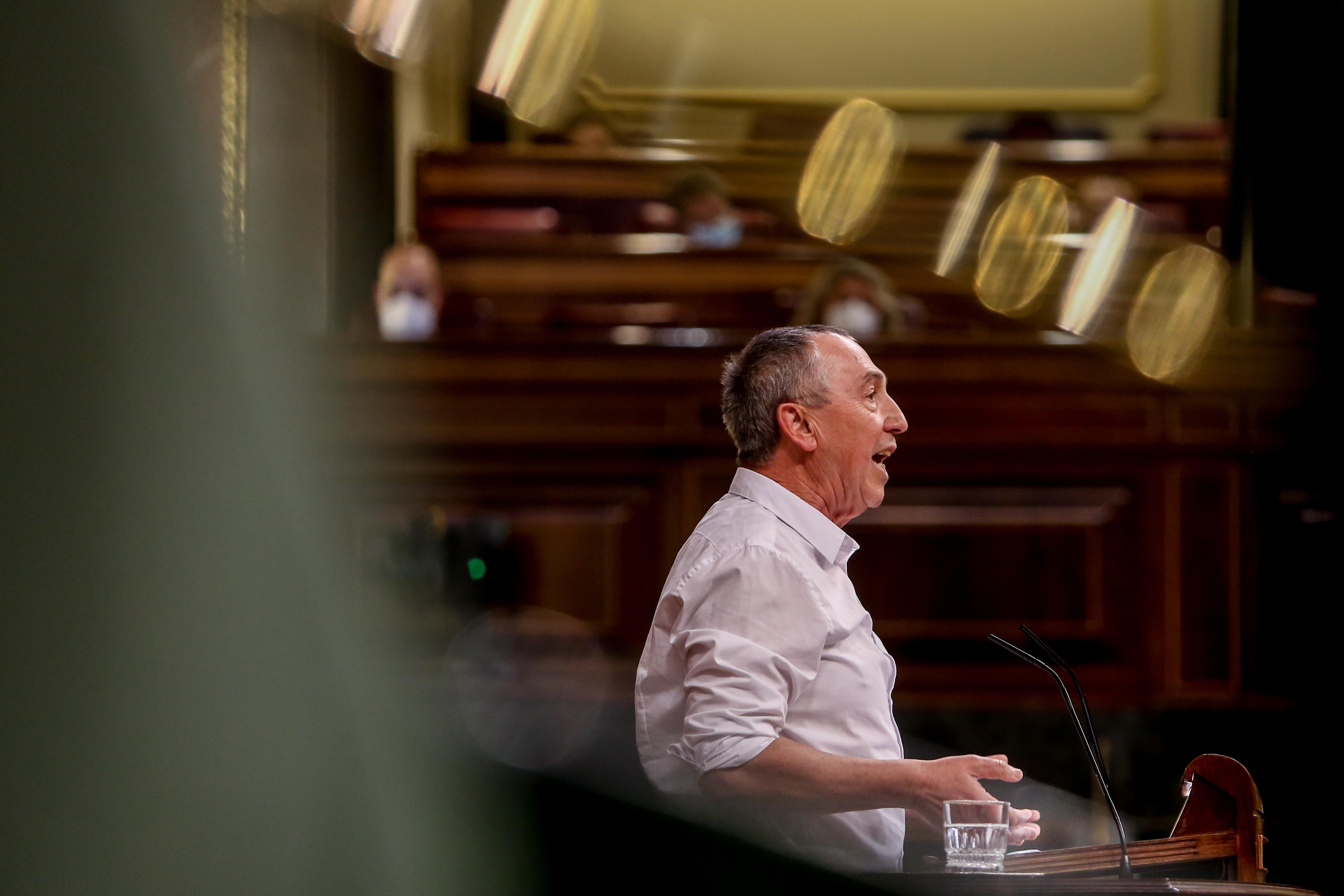 El portavoz de Compromís en el Congreso, Joan Baldoví, en una sesión plenaria en el Congreso de los Diputados