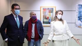 El presidente de CEOE, Antonio Garamendi; el líder de UGT, Pepe Álvarez; y la ministra de Trabajo, Yolanda Díaz. Fuente Europa Press