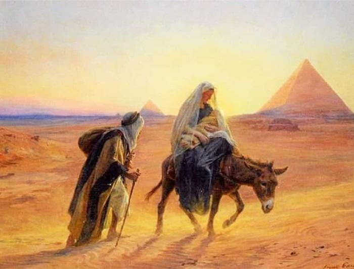 La sagrada familia viajaba en burro