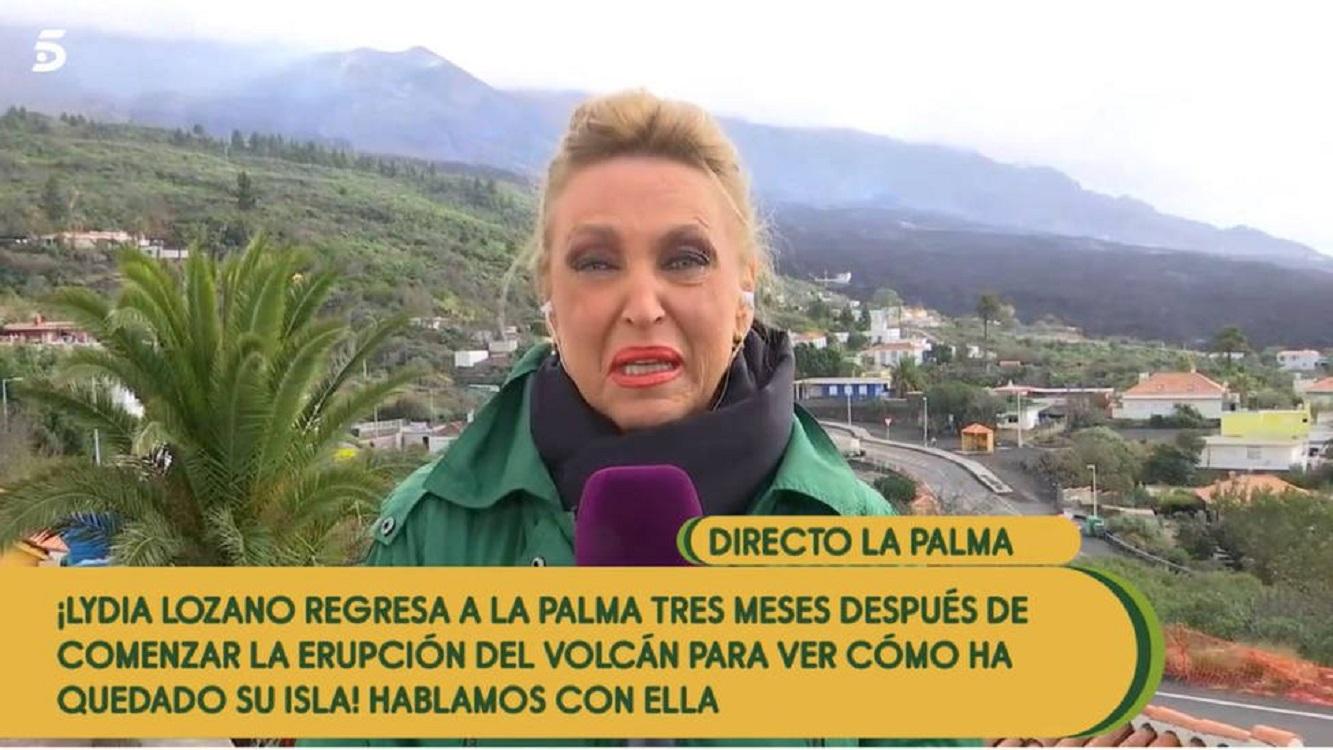 Lydia Lozano en La Palma. Telecinco.