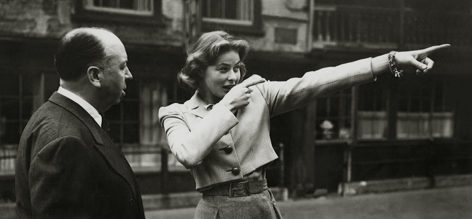 Ingrid Bergman con Alfred Hitchcock, en Londres, octubre de 1948