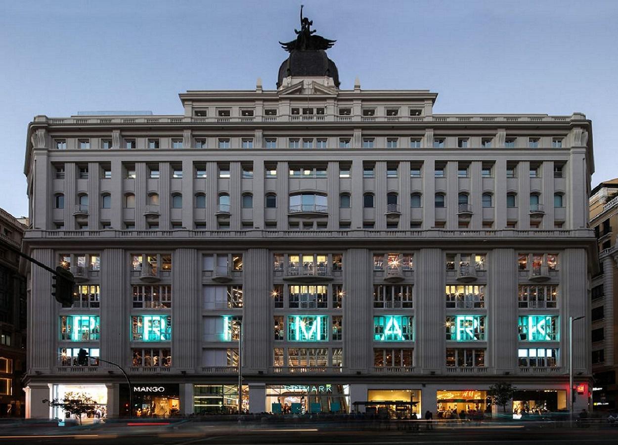 Fachada del Primark de Gran Vía, en Madrid