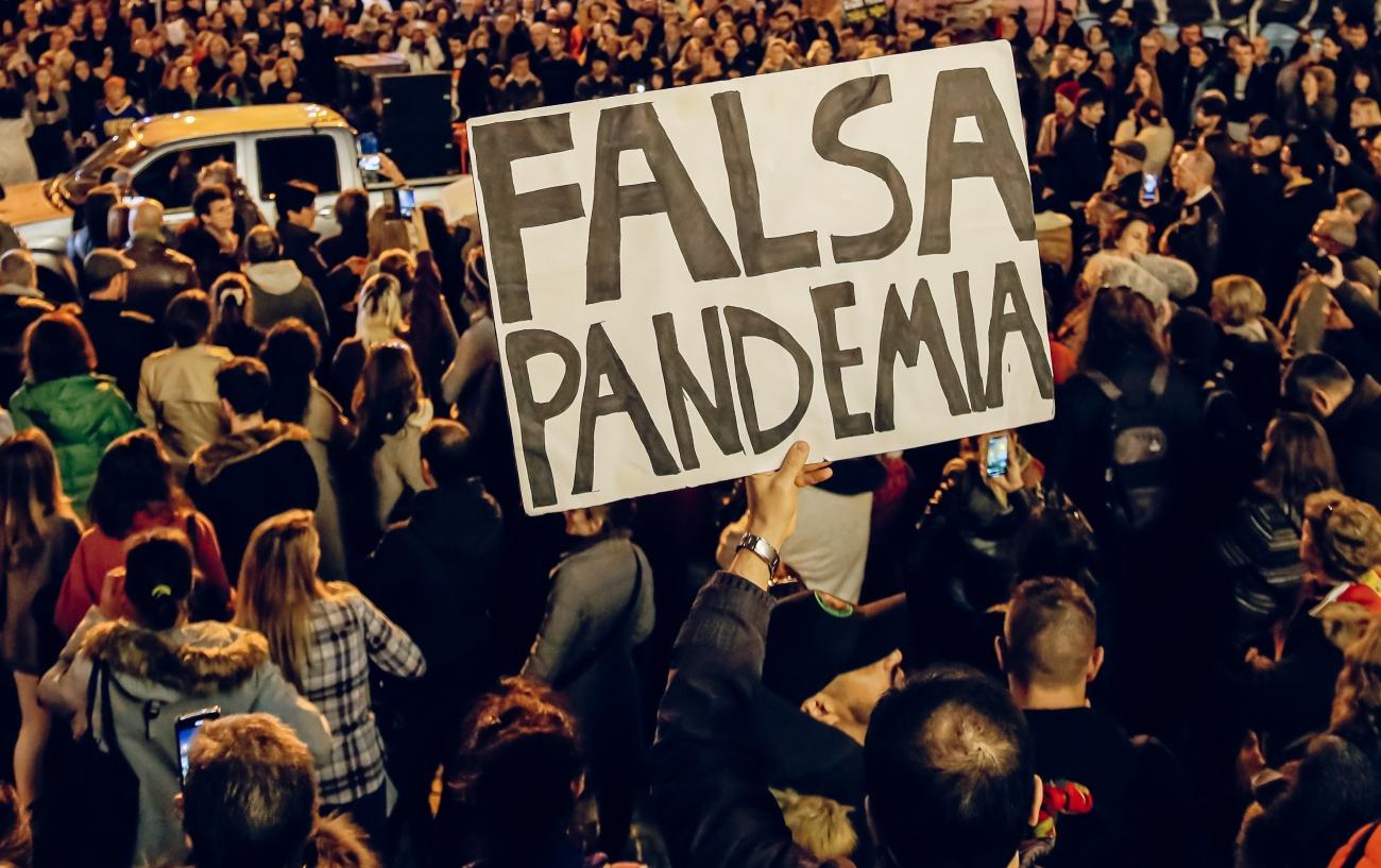 Imagen de una de las manifestaciones de negacionistas celebrada en España (Foto: Europa Press).