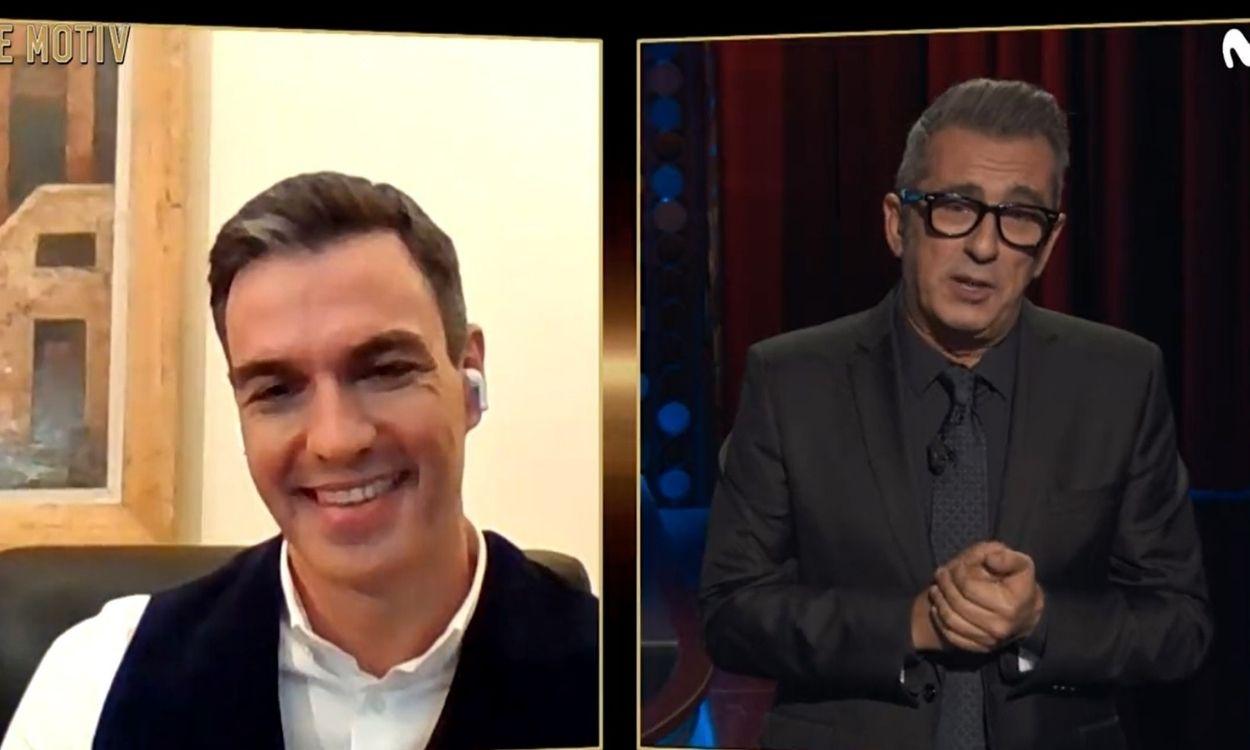 Pedro Sánchez sorprende a Buenafuente en el último programa de Late Motiv. Movistar. 