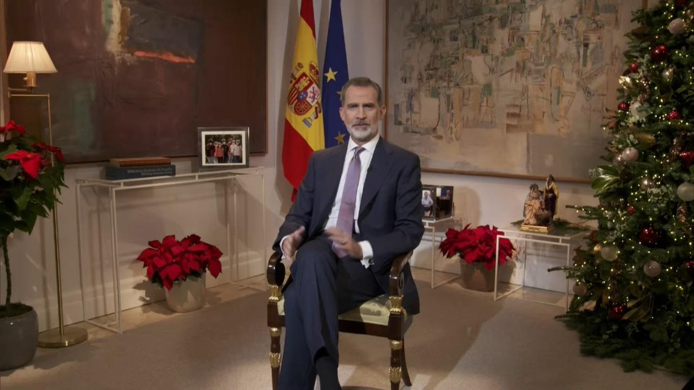 Felipe VI durante su discurso de Navidad de 2021. Casa Real.