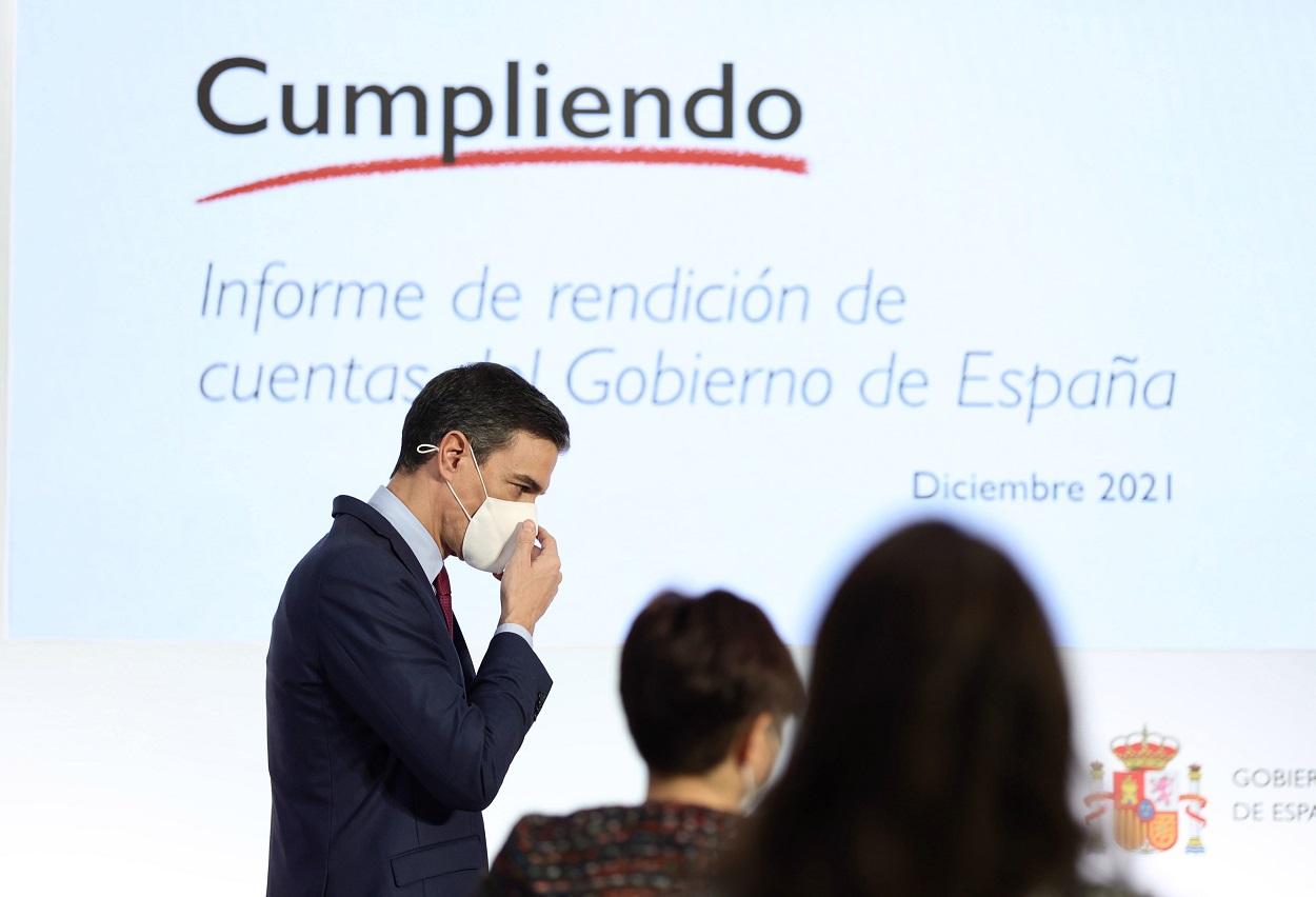 Pedro Sánchez hace balance de lo conseguido en 2021. EP