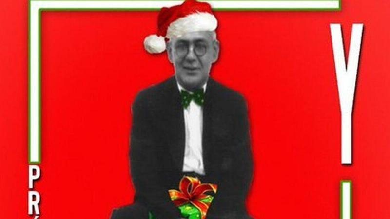 La tarjeta de la discordia: Blas Infante con gorrito navideño de Papá Noel.