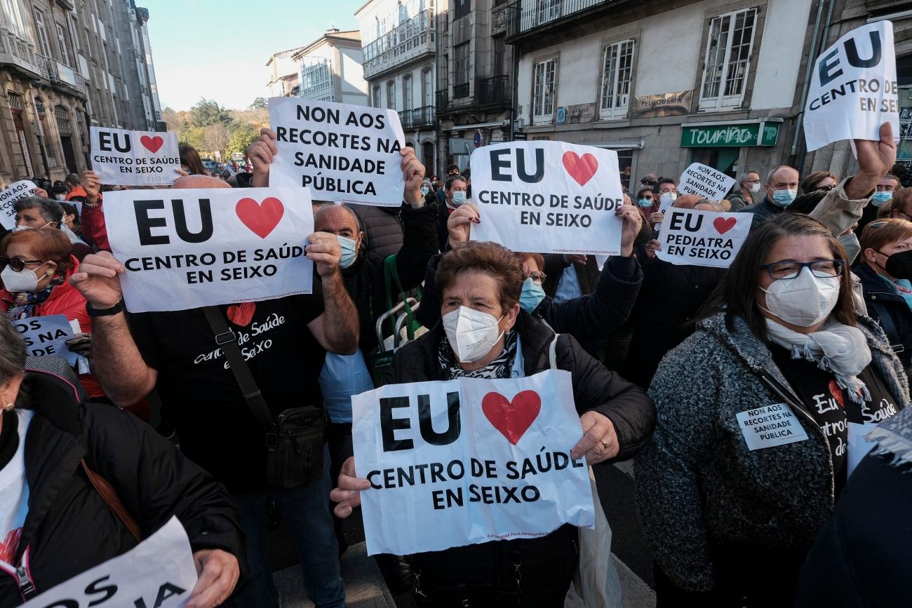 Imagen de la protesta por la situación de la Atención Primaria celebrada a mediados de noviembre en Santiago de Compostela (Foto: Europa Press).