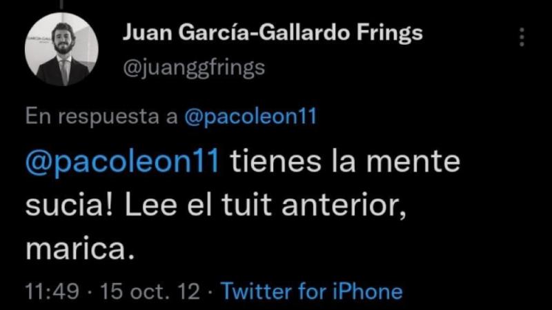 Mensaje en Twitter del líder de Vox en Castilla y León. Twitter Mensaje en Twitter del líder de Vox en Castilla y León. Twitter