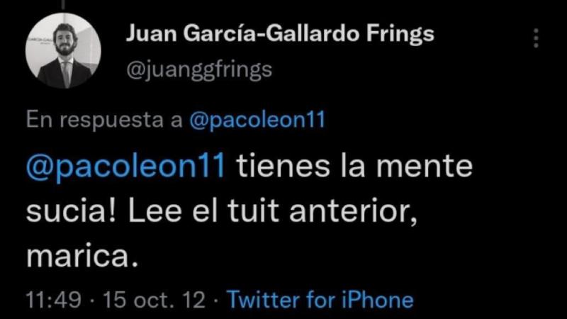 Mensaje en Twitter del líder de Vox en Castilla y León. Twitter